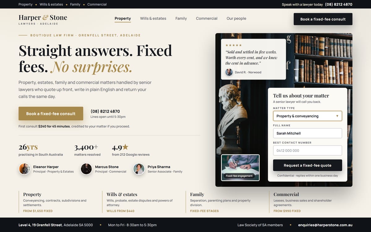 Harper & Stone website design