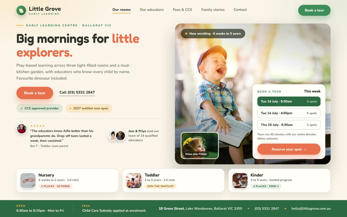 Little Grove Early Learning website design