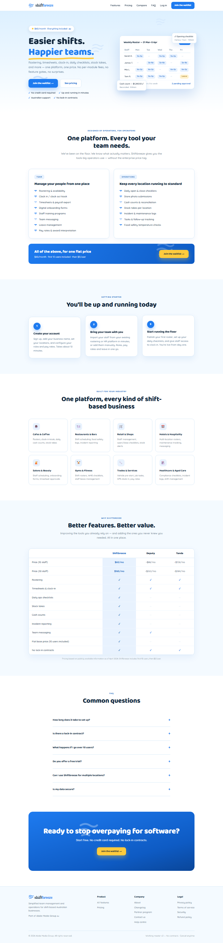Shiftbreeze software design