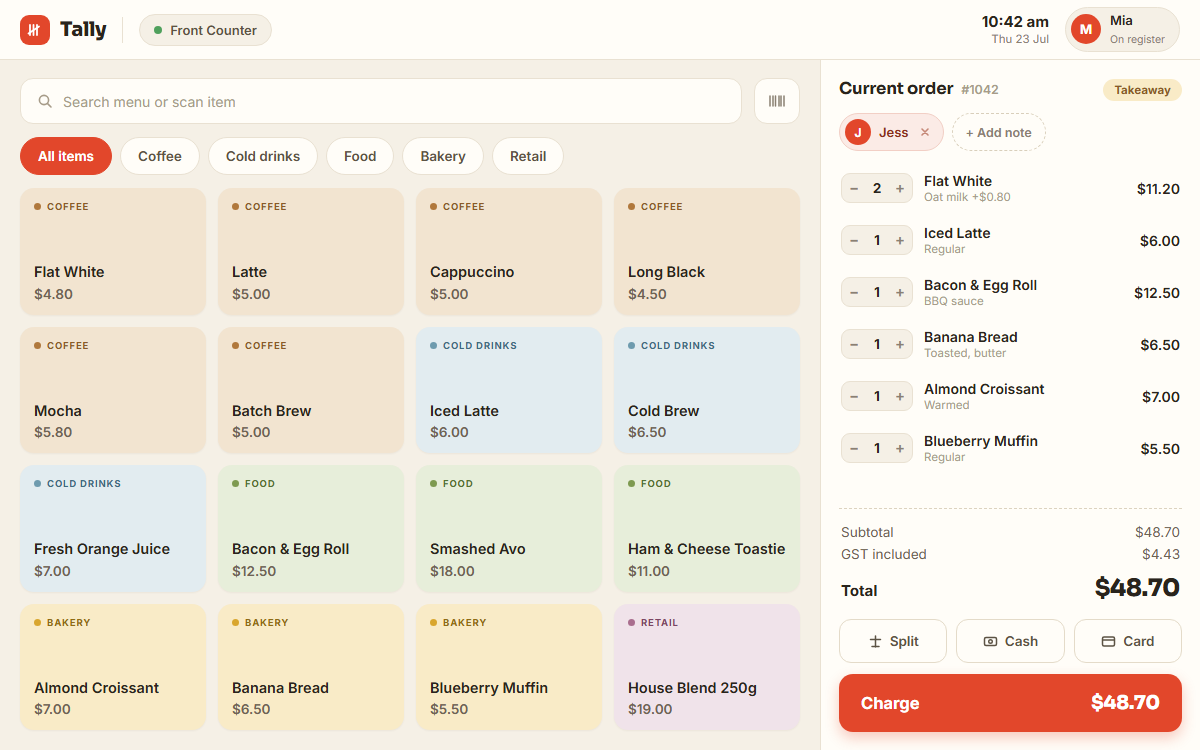 Tally software design